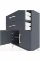 Arges Commode Single Shelf 2 Drawers 2 Doors Anthracite-Anthracite