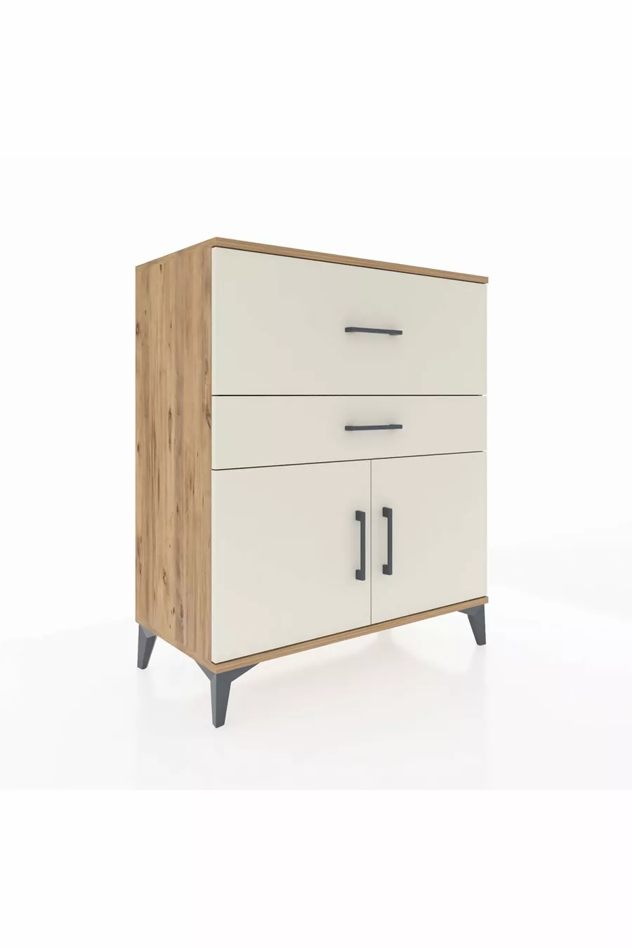 Hyperion Kommode Ein Einlegeboden, 2 Schubladen, 2 Türen Kiefer-Patina