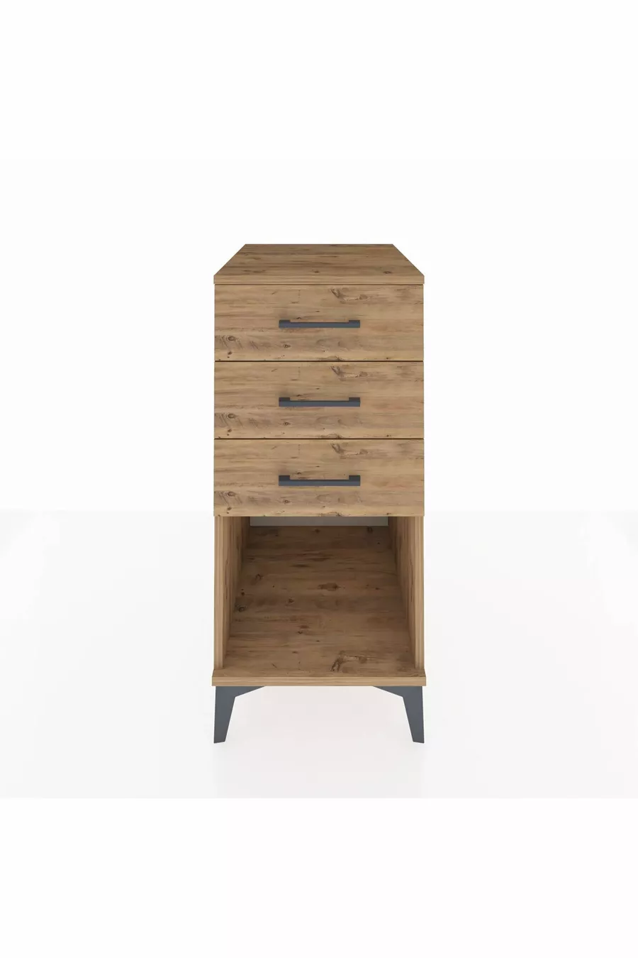 Kronos Nachttisch mit 3 Schubladen Kiefer-Kiefer