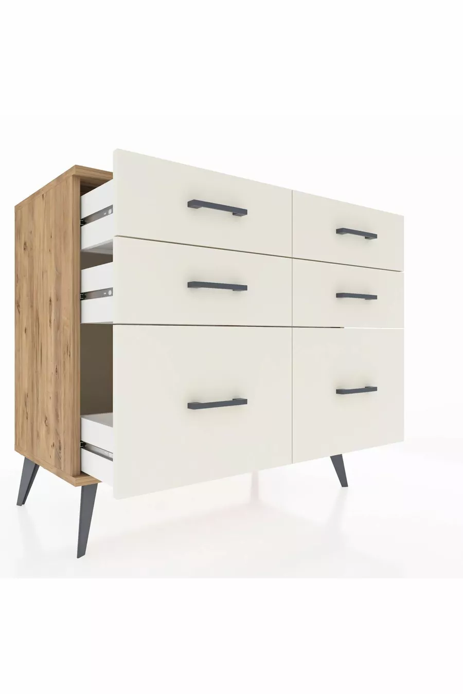 Commode Hyperion 6 tiroirs Pin-Pin / Pierre de lune