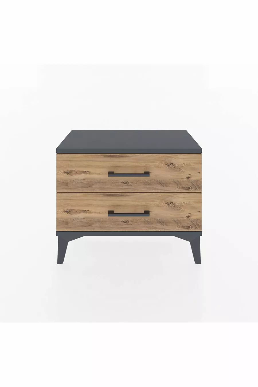 Chevet Arges 2 tiroirs Anthracite-Pin