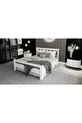 Lit double Arya compatible avec matelas, en MDF blanc avec tiroirs Maçy-1