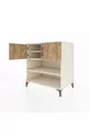 Commode Kronos 3 étagères 2 portes Pierre de Lune-Épicéa