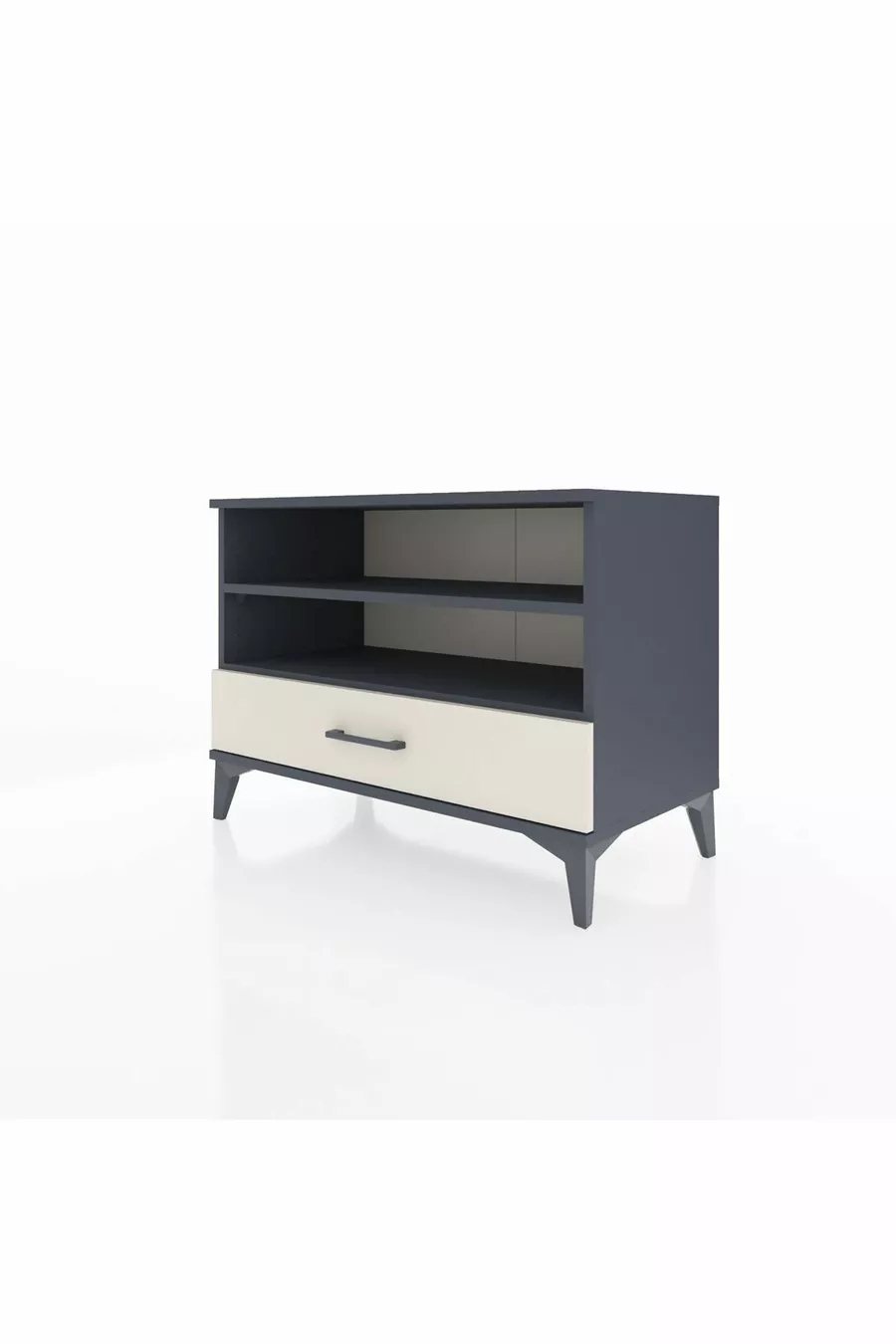 Commode Hyperion 2 étagères 1 tiroir Anthracite-Quartz
