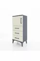 Arges Commode Single Shelf with 3 Drawers and 1 Door Anthracite-Crystal Grey