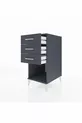 Kronos Nightstand 3 Drawers Anthracite-Anthracite