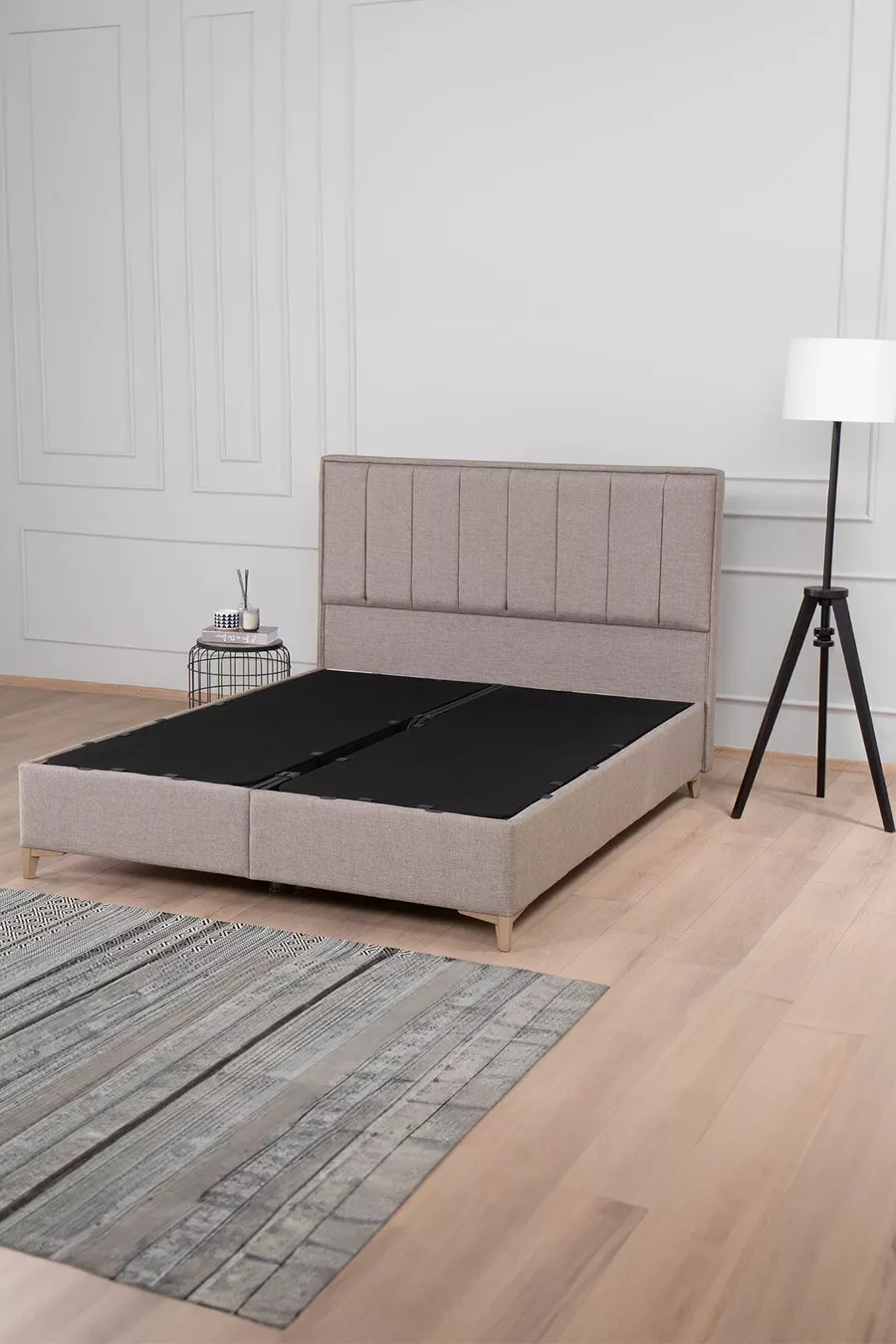 Ensemble Tête de Lit et Sommier Coffre Gold Therapy Marron (LIT NON INCLUS)