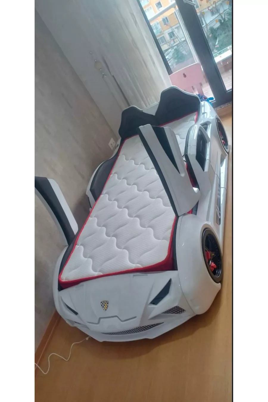 Supercarbeds - Lit Voiture - Extreme - Portes Ouvertes Vers le Haut - Blanc
