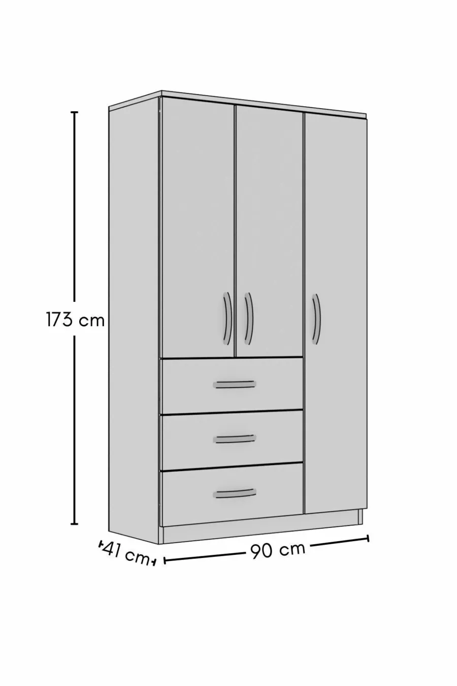 GM -S ECE LUXE 3 PORTE 3 CASSETTI ARMADIO SONOMO