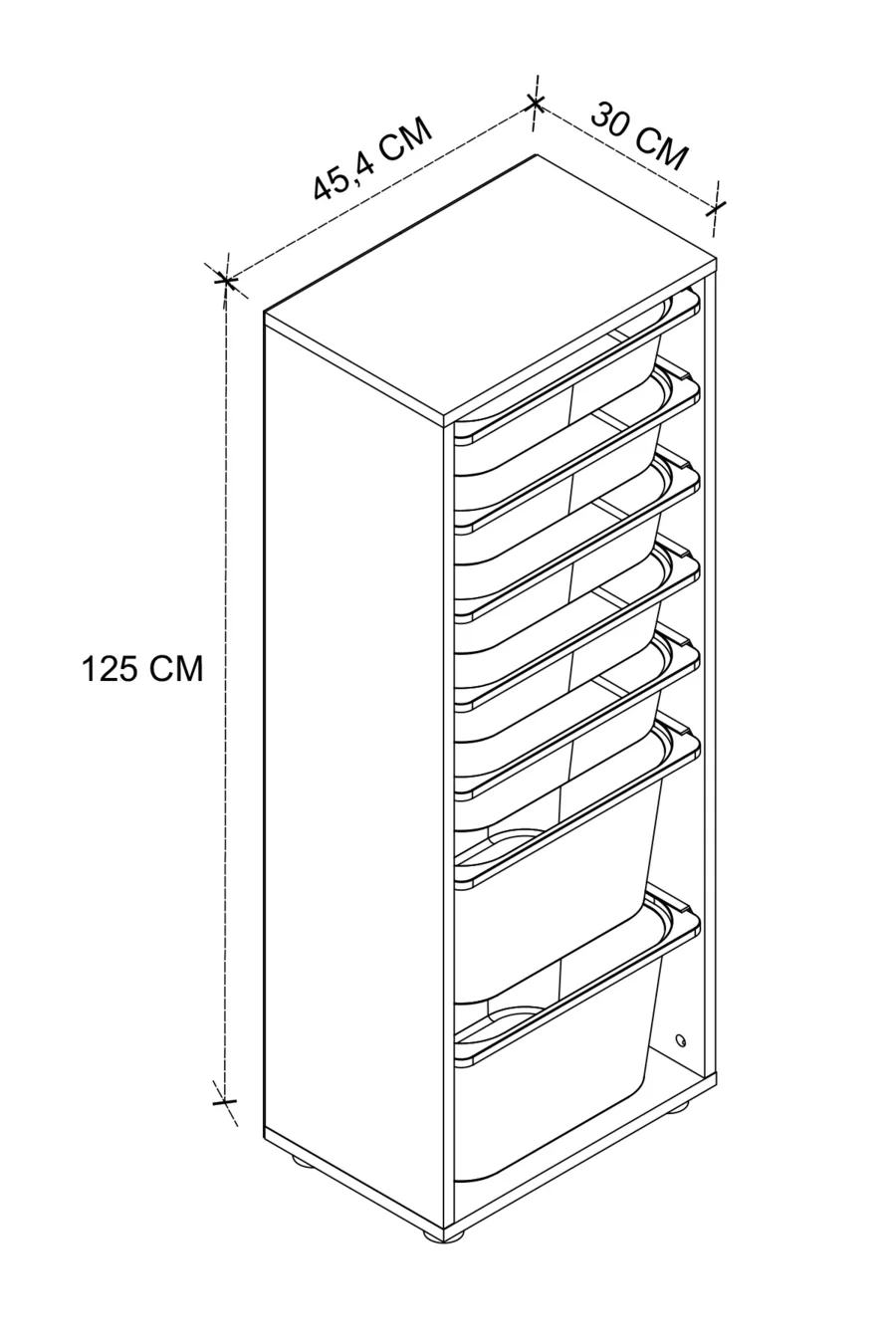 7 Mand Kast Multifunctionele Kast Speelgoedkast Pera Safier Eik