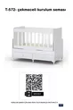 Berceau à bascule pour maman, gris avec set de sommeil, lit avec tiroirs X