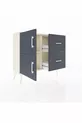 Cassettiere Arges con un Ripiano, 2 Cassetti e 2 Ante, Giada-Antracite