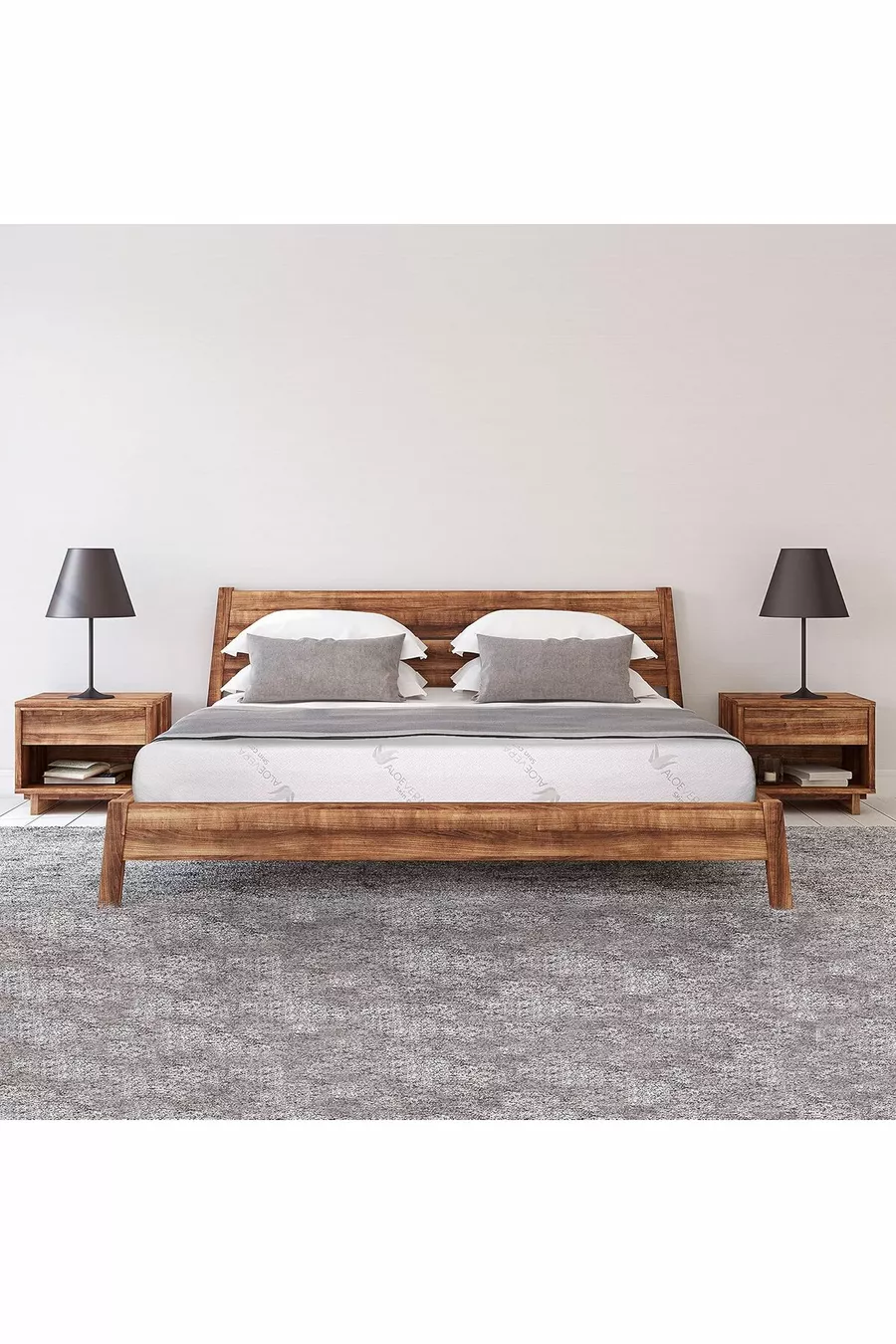 Letto SLEEPNİCE OTTOMAN in tessuto con memory foam al visco e aloe vera cm, misura personalizzata, singolo o matrimoniale