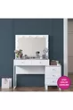 Rani Tavolo da Trucco con Specchio e Luci in Stile Hollywood con 5 Cassetti Organizzatore di Gioielli Bianco