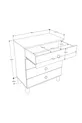 Vento 4-ladenkast met mand - Wit