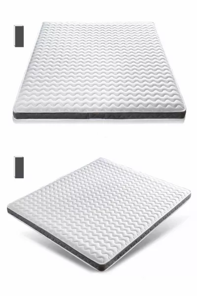 Visco Orthopedic Mattress Protector Pad & Fitted Mattress Topper 5 cm (Includes Bamboo Pillow Gift)