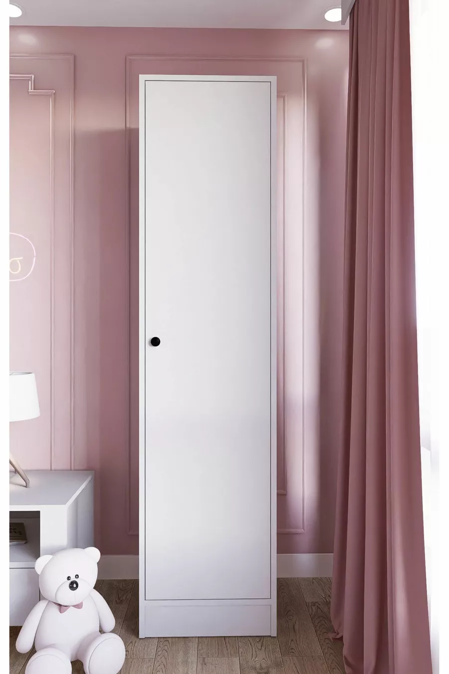 Daisy  Cm White Single-Door Wardrobe - Closet