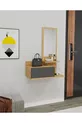 Rozella Wandgemonteerde Dressoir met Lade en Spiegel, Natuurlijk Eiken & Antraciet - Rozella
