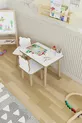 Kinder-Schreibtisch mit abwischbarer Oberfläche - Aktivitätstisch - Kinderschreibtisch-Set mit 2 Stühlen