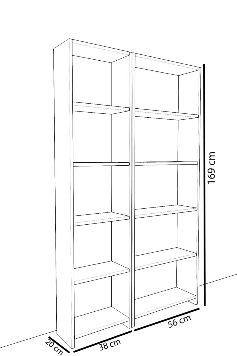 -FACH MONTESSORI BÜCHERREGAL WEISS