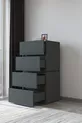 Commode Galata 4 tiroirs en similicuir anthracite pour chambre à coucher ou chambre de bébé