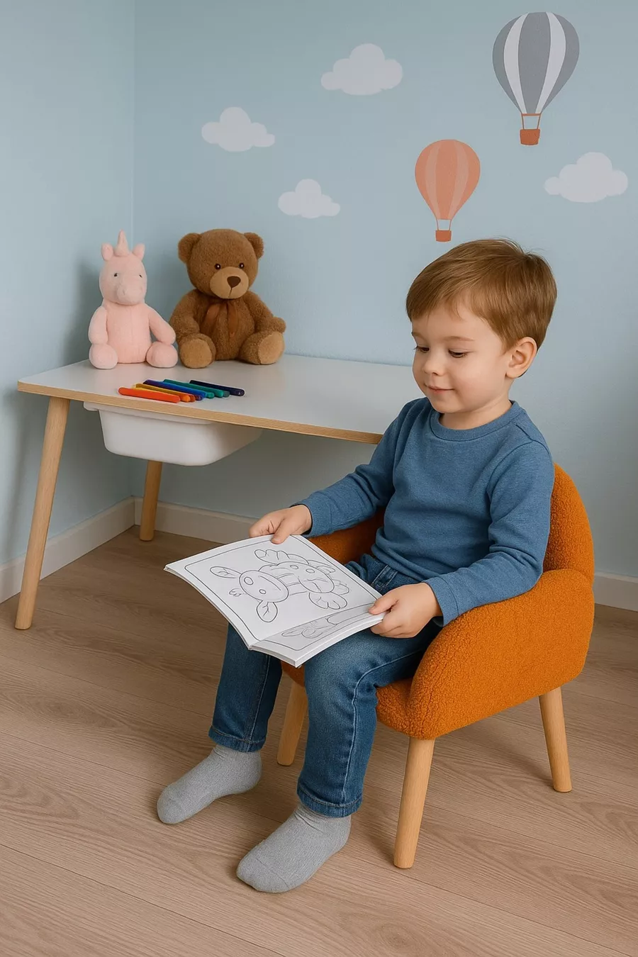 Table d'activité en bois pour enfants avec fauteuil et chaise