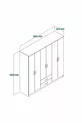 Armoire large Nisa 6 portes 2 tiroirs 7 étagères en pin - 