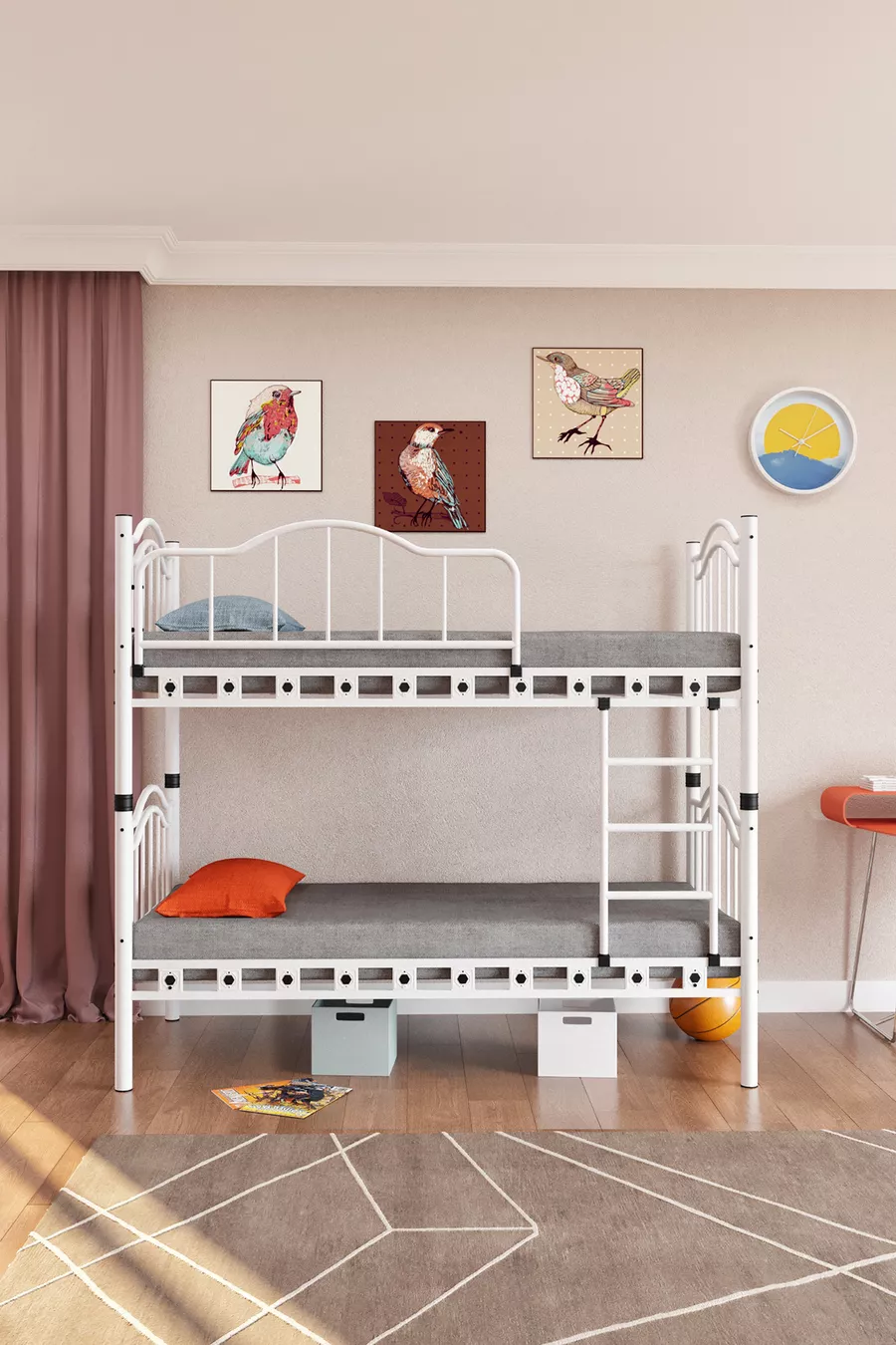 Lit Superposé et Lit Simple Métallique pour Enfants Belinay Blanc