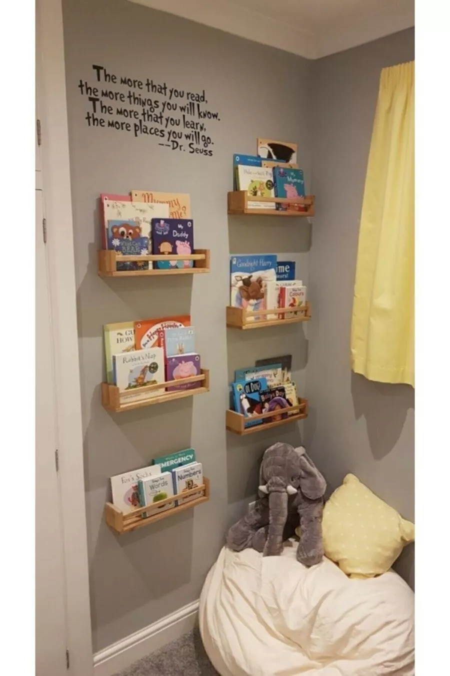 Bibliothèque Montessori Étagère Murale pour Chambre d'Enfant et Bébé Bibliothèque en Bois 3 Pièces  cm