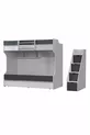 Bunk Bed, Kardem Bunk Bed with Drawer - Anthracite 3 Comfort Mattresses