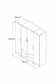 4-Door, 2-Drawer Wide Wardrobe White - 