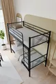 Mix Premium Metall-Etagenbett Kompatibel mit Matratze, Schwarz, Abnehmbares Etagenbett
