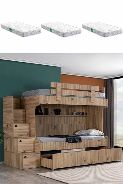 Ranza Viva mit Bettkasten, 3 Stück Comfort-Matratzen