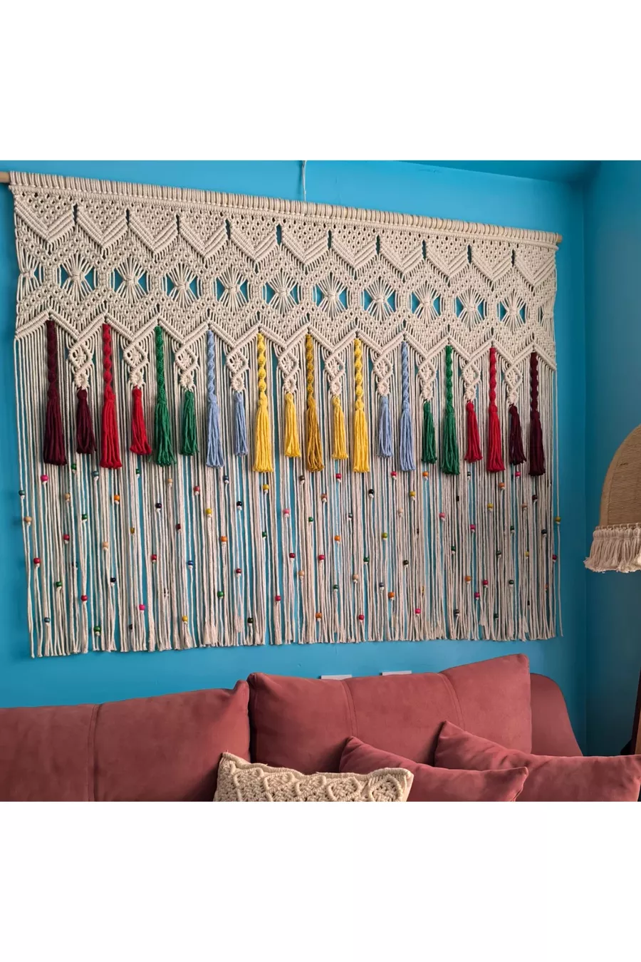 Macramé Bedhoofdbord Veelkleurig