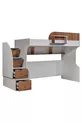 Bunk Bed, Aura Bunk Bed Bed Frame Desk 3-Door Wardrobe + 2 Comfort Mattresses
