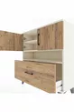 Commode Arges 3 étagères, 1 tiroir, 2 portes, Pierre de lune-Pin