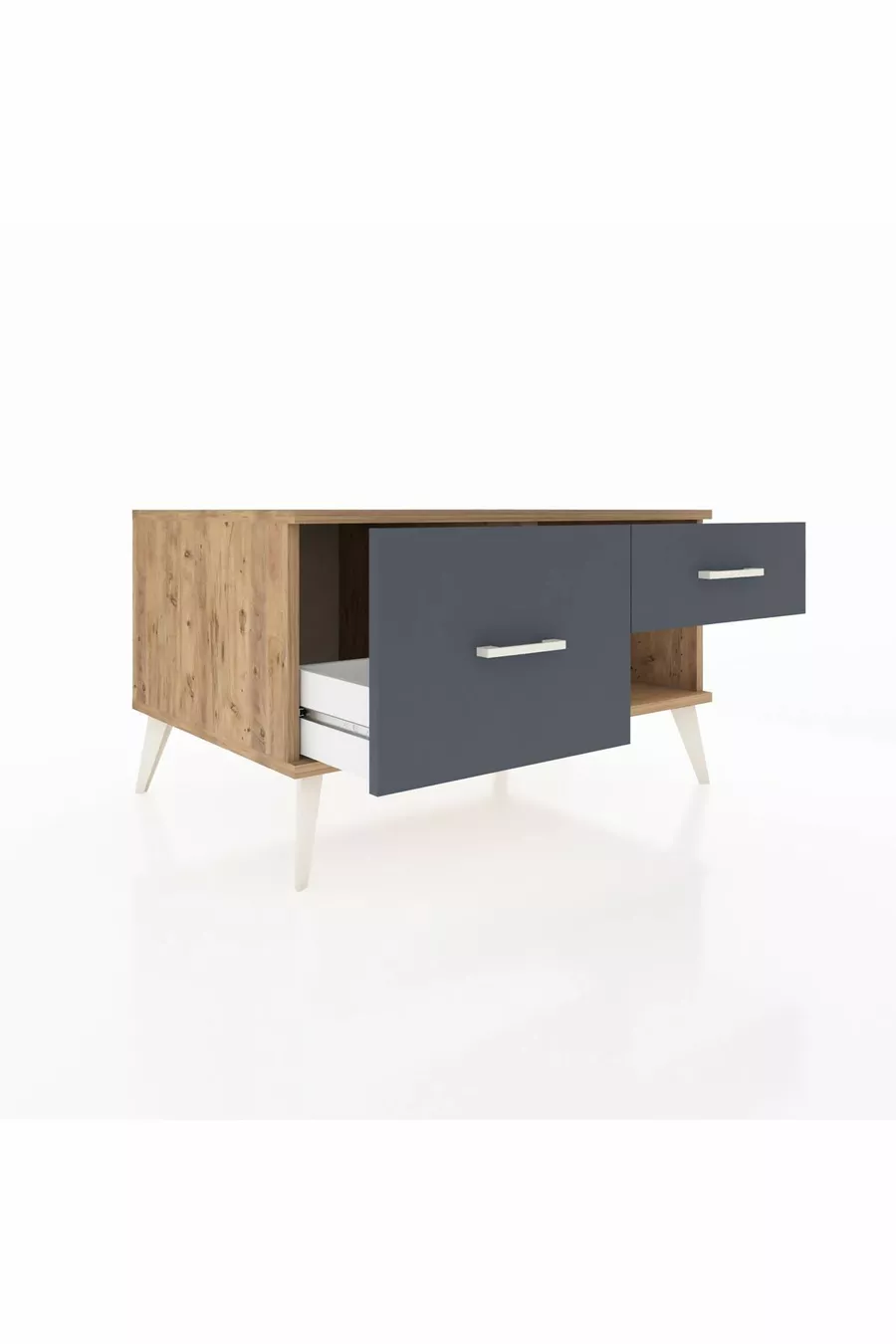 Commode Kronos 2 tiroirs Pin-Pin/Anthracite