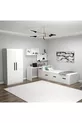Akser Jongenskamer 4-delig Set – Wit (Bureau, Bed, Kast, Wandplank)