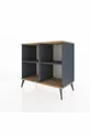 Commode Hyperion 2 étagères Anthracite-Pin/Anthracite