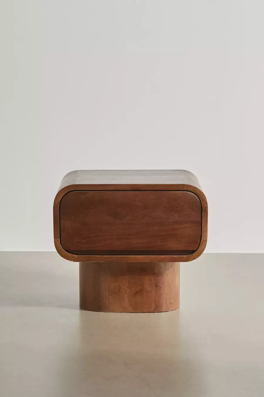Huron Solid Walnut Single Drawer Rustic Nightstand, Bedside Table
