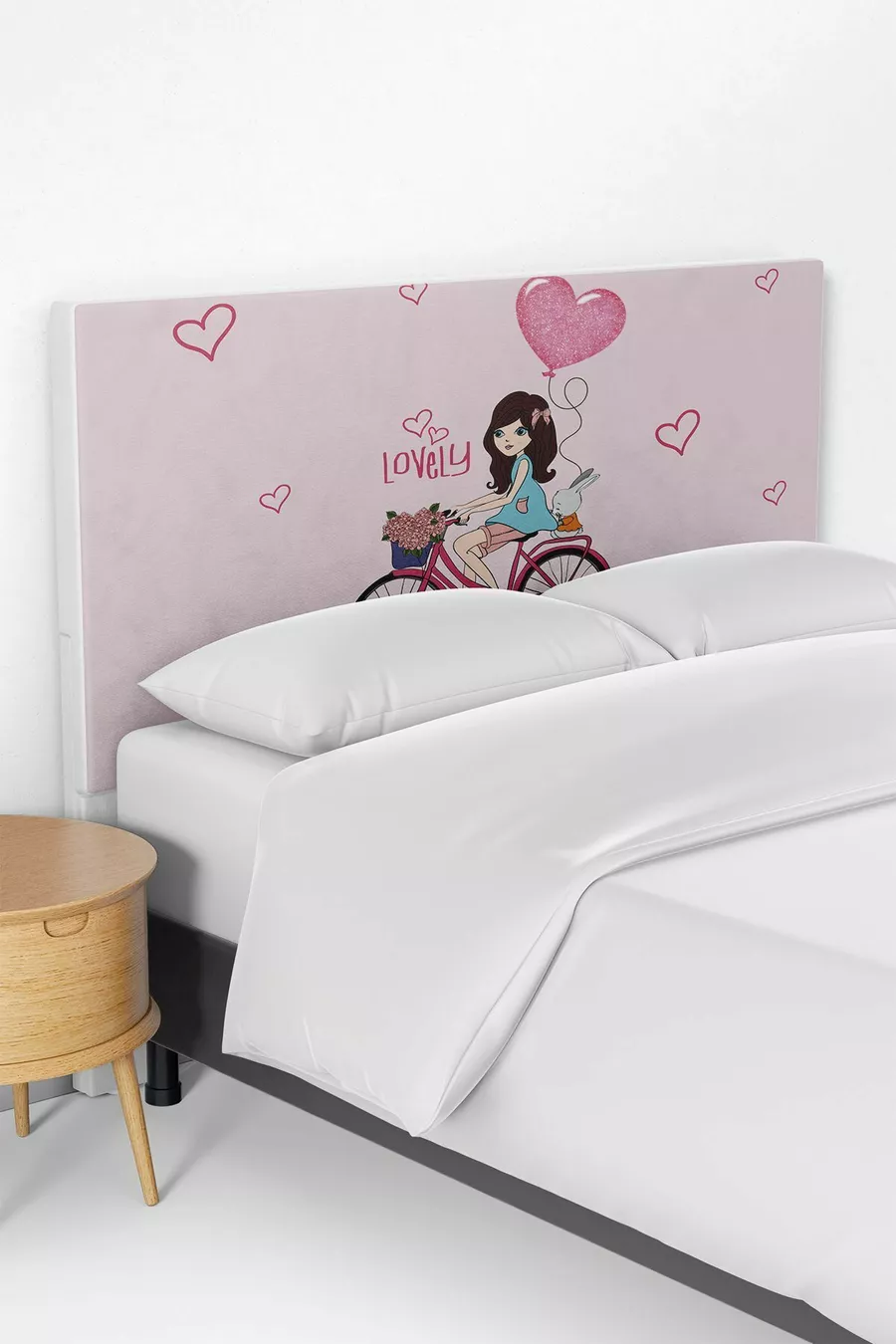 Lovely 2 Bisiklet Desenli Çocuk Odası Yatak Baza Başlık Kılıfı 