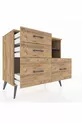 Hyperion Dresser 2 Shelves 4 Drawers Pine-Anthracite/Pine