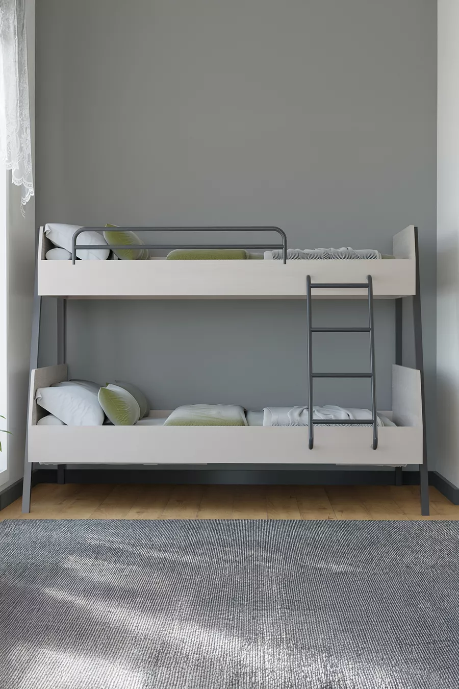 Letto a Castello con Struttura in Metallo a Doppio Piano per Cameretta dei Ragazzi e Bambini x 