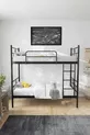 Koza Ranza Black Convertible Metal Bunk Bed Compatible with Mattress