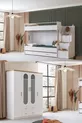 Lit superposé, chambre d'enfant Vita Bohem avec lit superposé blanc en nid + armoire à quatre portes