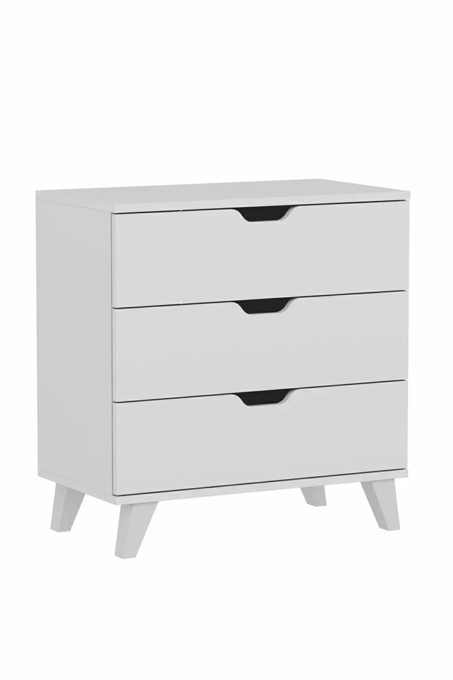 Commode Valencia à 3 tiroirs, blanche.