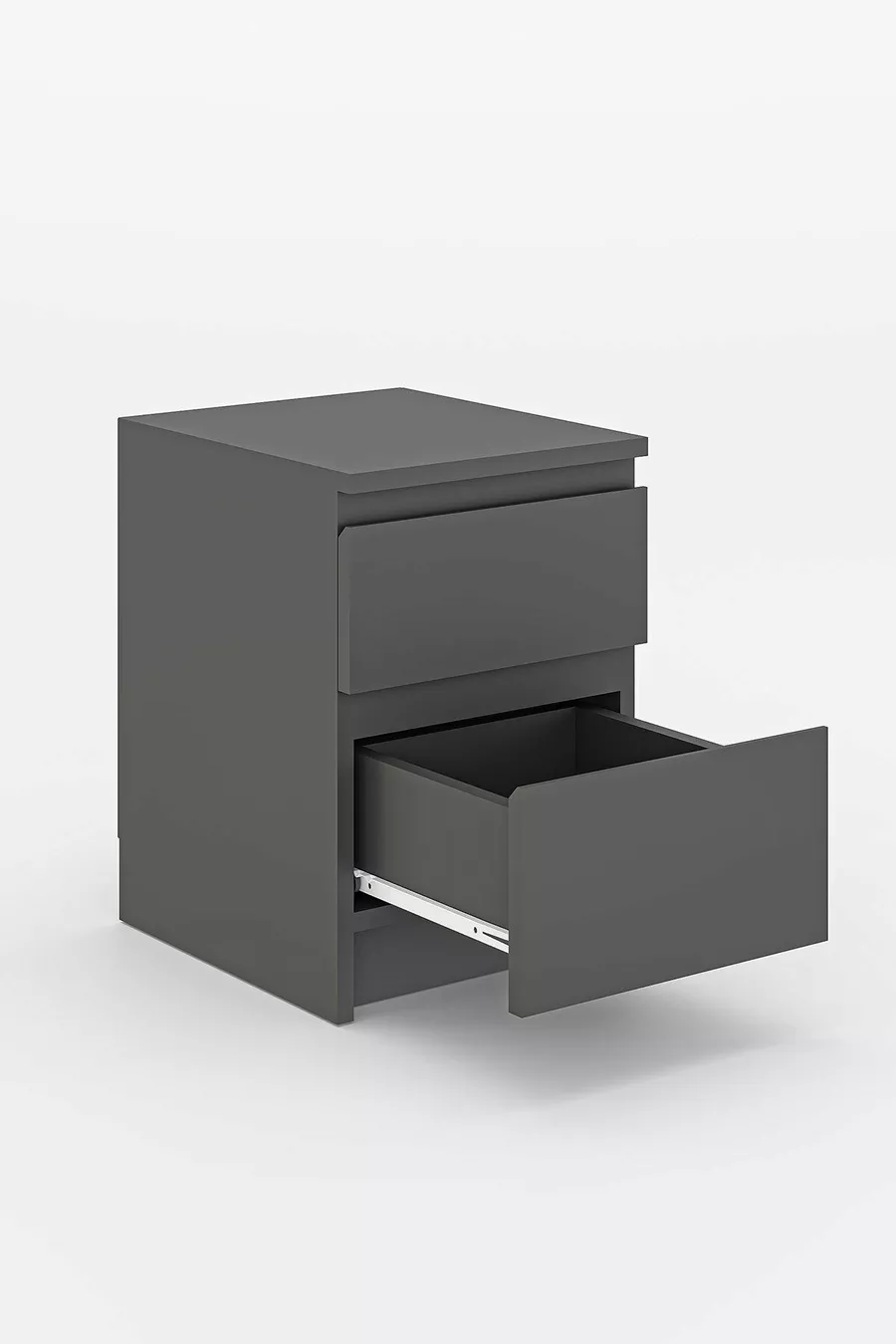 Derinkuyu 2-Drawer Nightstand for Bedroom, Baby Room, Youth Room, Anthracite