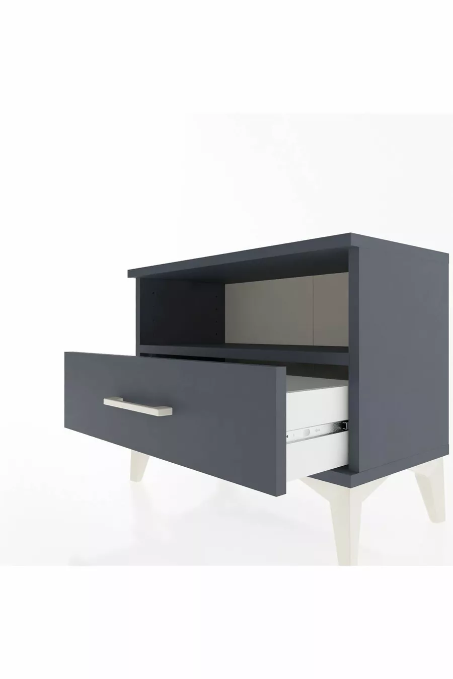 Arges Commode Single Shelf Single Drawer Anthracite-Anthracite