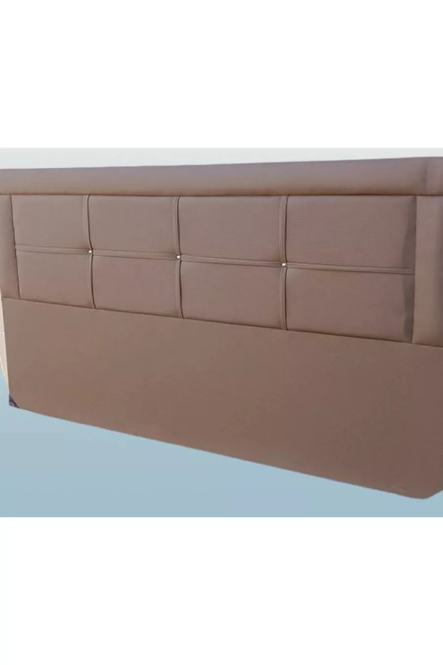 Titel DK Doppelbett Braun Geflochtene Optik Kunstleder Stoff Handgefertigt