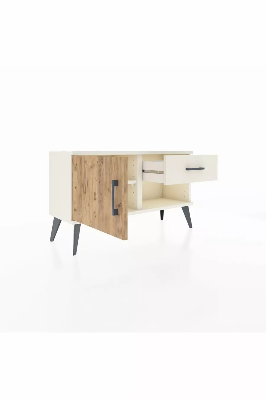 Arges Schrank mit einer Ablage, einer Schublade und einer Tür, Achat-Kiefer/Achat